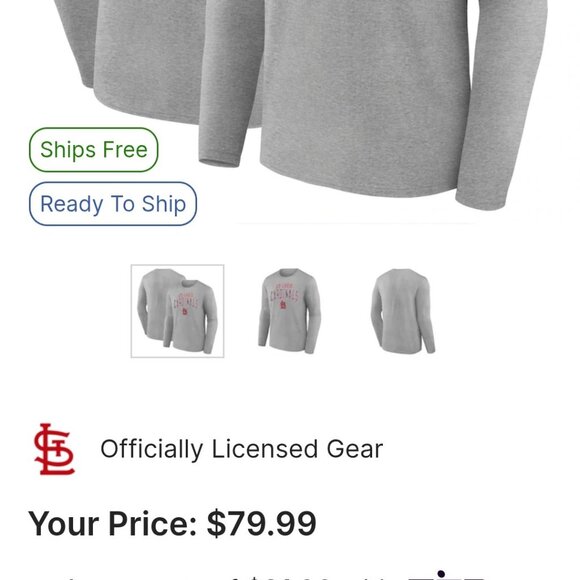 St. Louis Cardinals Fanatics Iconic Logo T-Shirt Baseball Officially licensed - Picture 4 of 4